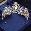 Barokk Nydelig Crystal Brude Tiaraer Dronning Krone Hodeplagg Prinsesse Brud Diadem Ball Bryllup Hår Smykker konkurranse