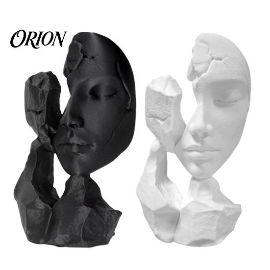 Broken Face Figure 3D Printed Abstract Statue, PETG Decorative Entryway Display Sculpture for Home Office Desktop Showcase Contemporary Table Ornament