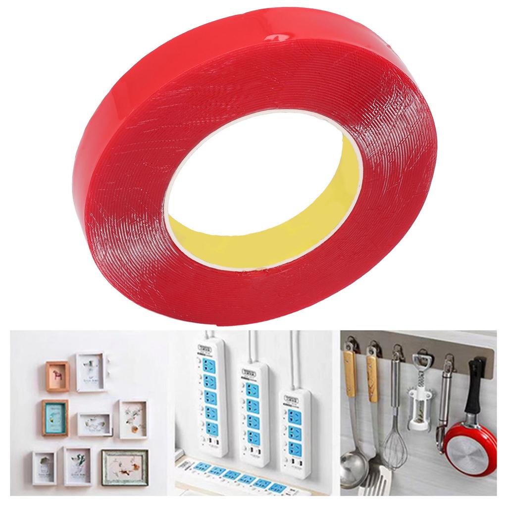 6 Rolls Double Sided Tape Weatherproof Adhesive Removable Heavy Duty Mounting Tape for Wall Hanging Frame Installation