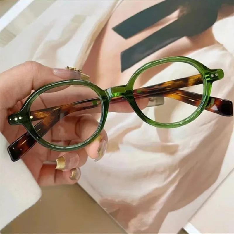 Retro Oval Small Frame Reading Glasses for Women INS Individuality Simple Casual Versatile Anti-Blue Light Presbyopia Glasses