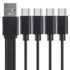 12cm/20cm Short 4 In 1 Multi USB Charging Cable 4 Ports Type-C Splitter Cord 5V 2A For Cellphones Smartphone Tablet