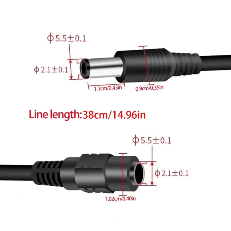 1 Female To 3/4/5/6/7/8 Male Plug Barrels Connector Power Adapter Connector Cord for LED Strips Light CCTV Camera