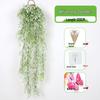 Wall-Mounted Artificial Hanging Vines with Spider Plant in Basket for Living Room Decor