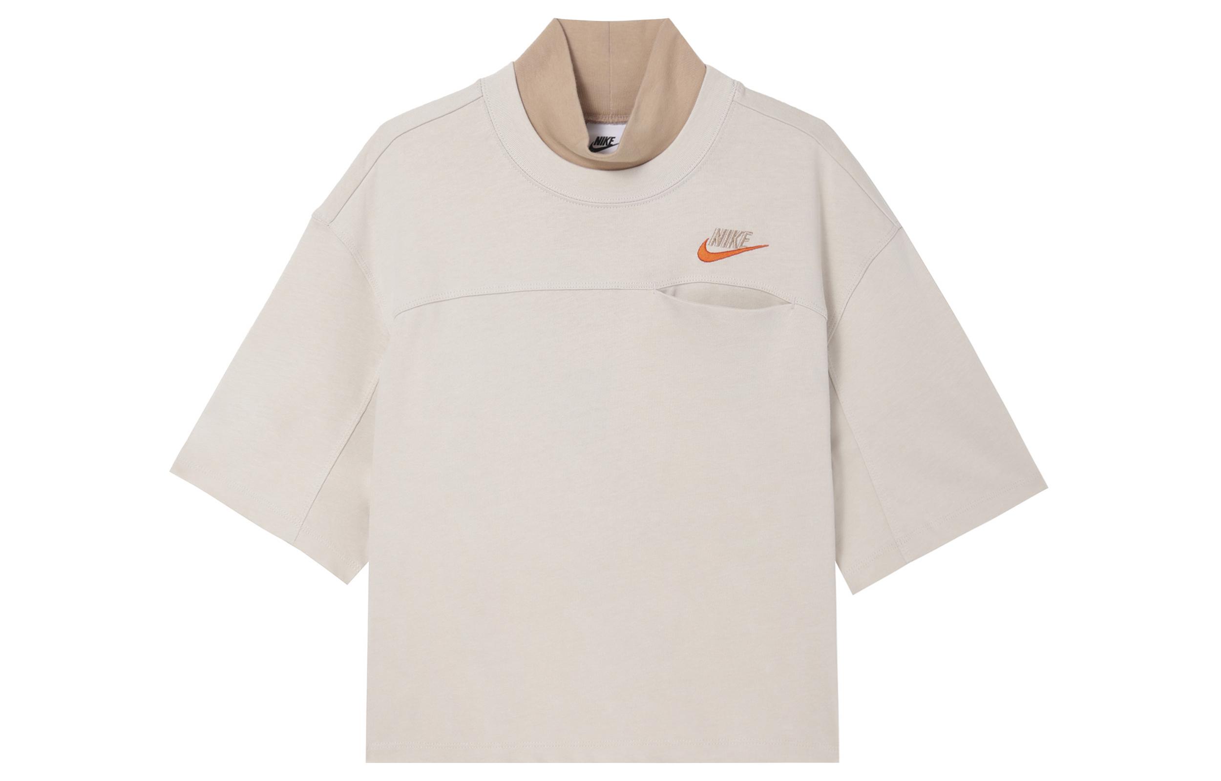 Nike Drop Shoulder Sleeve T Shirt Women s Light Rosewood Umber FB7227-104 L