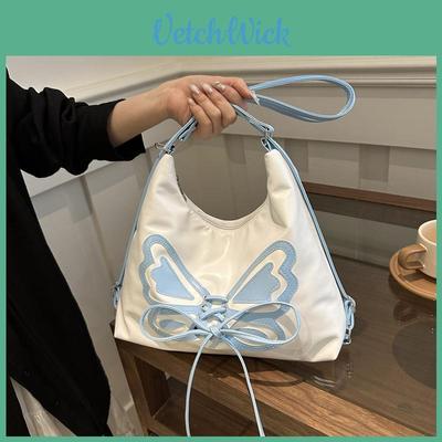 Trendy Silver Butterfly Backpack For Women 2024 Stylish Streetwear Medium Pu Bag