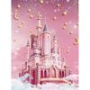 DIY Diamond Art Pearl Painting Kit for Adults, Pink Castle Special Shaped Pearl Art Painting Wall for Home Office Decor Handmade Gift