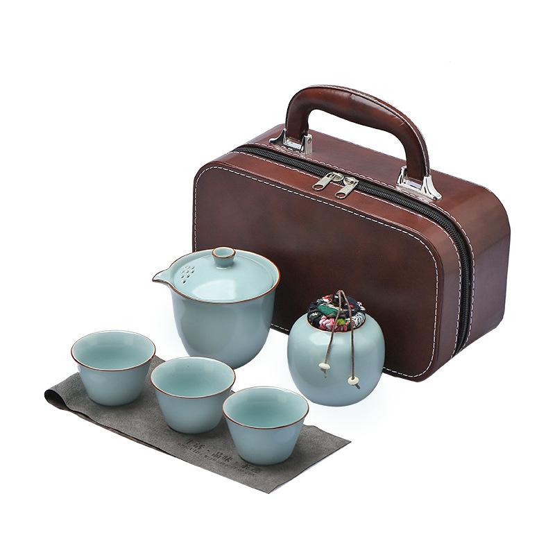 Portable Ru Kiln Kuaike Cup Travel Tea Set Outdoor Opening with Gifts