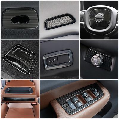 Für Volvo XC60 2018-2024 Auto Innen Türgriff Zierleiste Fensterheber Schalter Panel Audio Lautsprecher Klangring Wasserbecherhalter Rahmen