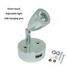 DC12V 24V RV Boat LED Reading Light Flexible Wall Lamp for Bedroom Interior Motorhome with USB Charger Port