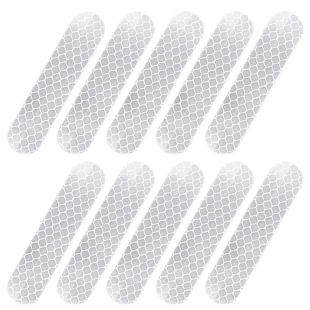 

100-10PCS Helmet Safety Warning Reflective Sticker Strip Waterproof High Visibility PVC Reflector Tape for Night Car Motorcycles 10pcs серебряный