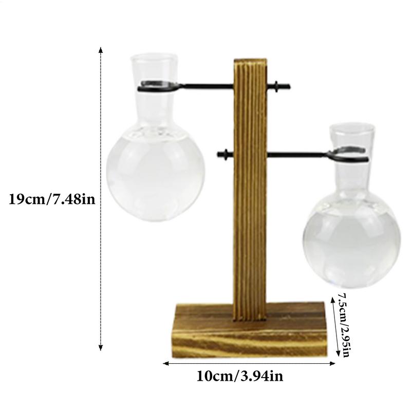 Clear Plant Propagation Stations Test Tube Hydroponic Rack with Stand Flower Planter Hydroponic Container Home Tabletop Decor