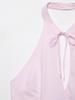 2026 Women's Poplin Halter Neck Balloon Silhouette Short Dress