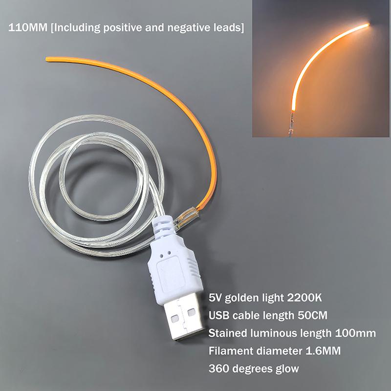 1Pcs Lamp Parts Diode Led Filament Flexible Dc 5V Usb Led 360° Luminous Bendable Creative Edison Bulb