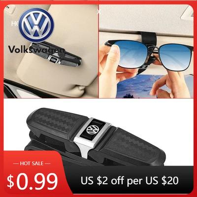 Für VOLKSWAGEN VW 2025 Heißes Auto Tragbarer Brillenclip Logo Sonnenblende Brillenhalter Für Volkswagen Golf-7 4 5 6 CC T-ROC Sharan