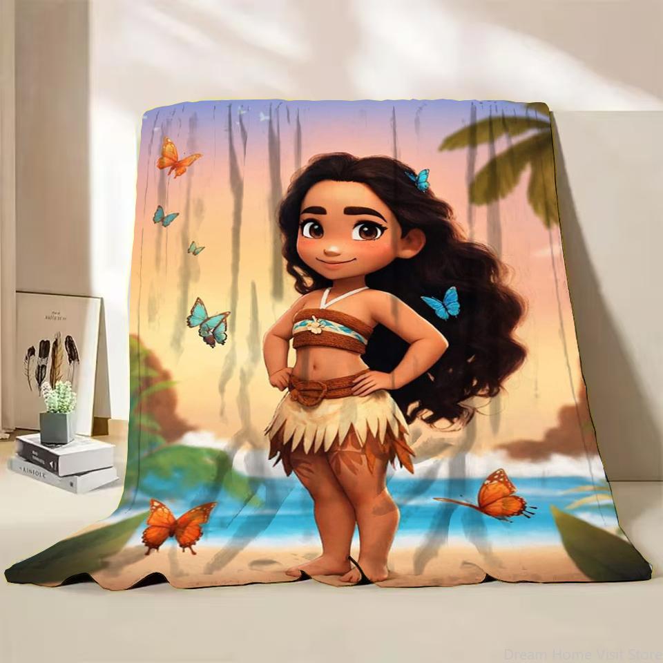 Disney Moana Duffy Flanel Worpdeken voor Bed Sofa Thuis Slaapkamer Kantoor Reizen Kinderdeken Kinderen Winter Warm Cadeaus