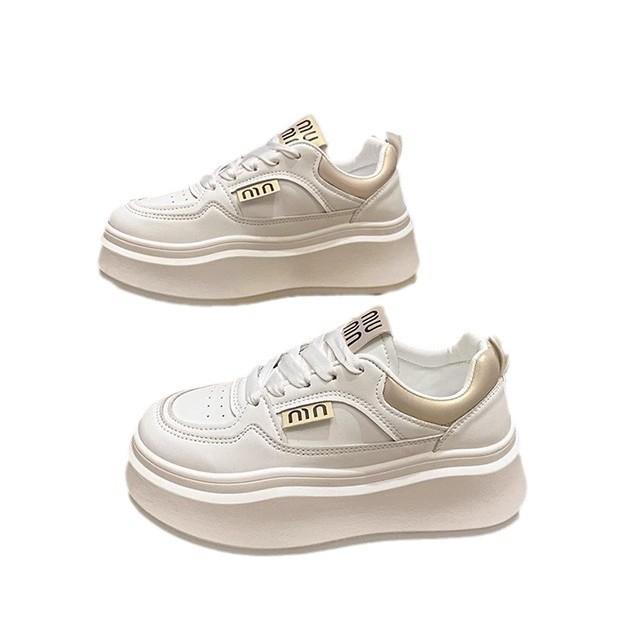 Little white shoes women's shoes 2025 new thick-soled height increase leisure sports niche explosion versatile muffin and single shoes