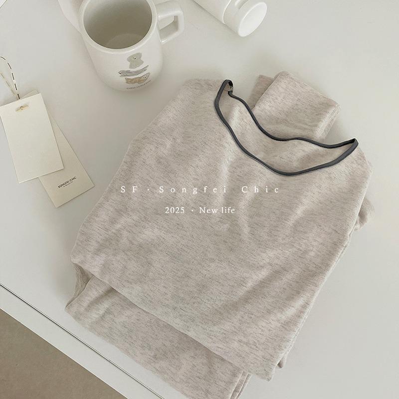 

6 Snowflake velvet thermal underwear women s autumn and winter new polished thickened women s suit slim-fitting elastic long johns M (80-55kg)