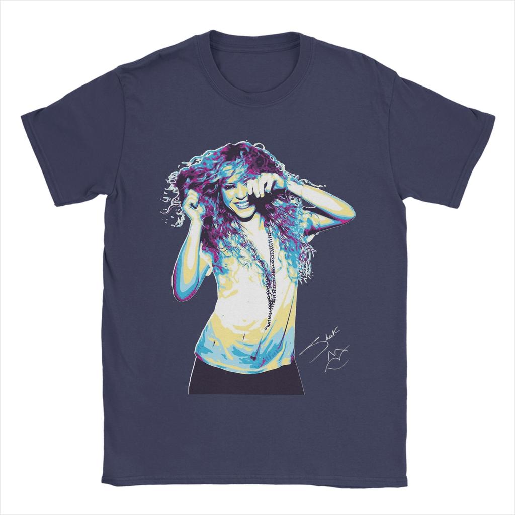 Vintage Singer Shakira TShirts for Unisex Round Neck Cotton T Shirts Short Sleeve Tee Shirt Unique Tops