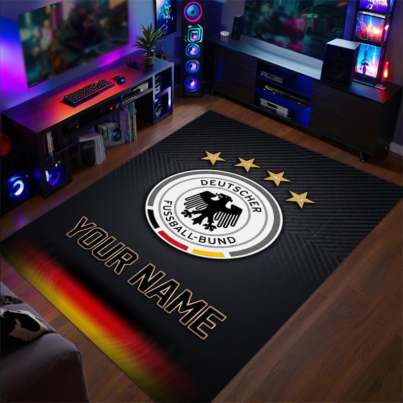 Crystal Velvet Rug Germany national football team Print Custom Name Text Floor Mat Home Decor