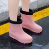 New fashion rain shoes women's waterproof and non-slip medium tube water boots matte rubber shoes kitchen women's rain boots