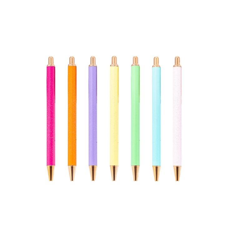 7/8/10Pcs Retractable Ballpoint Pen Business Signature Pen Metal Ballpoint Pen