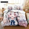 3D Print Fashion Kawaii Nakiri Ayame Bedding Set Boys Girls Twin Queen Full Size Duvet Cover Pillowcase Bed Adult Bedroom