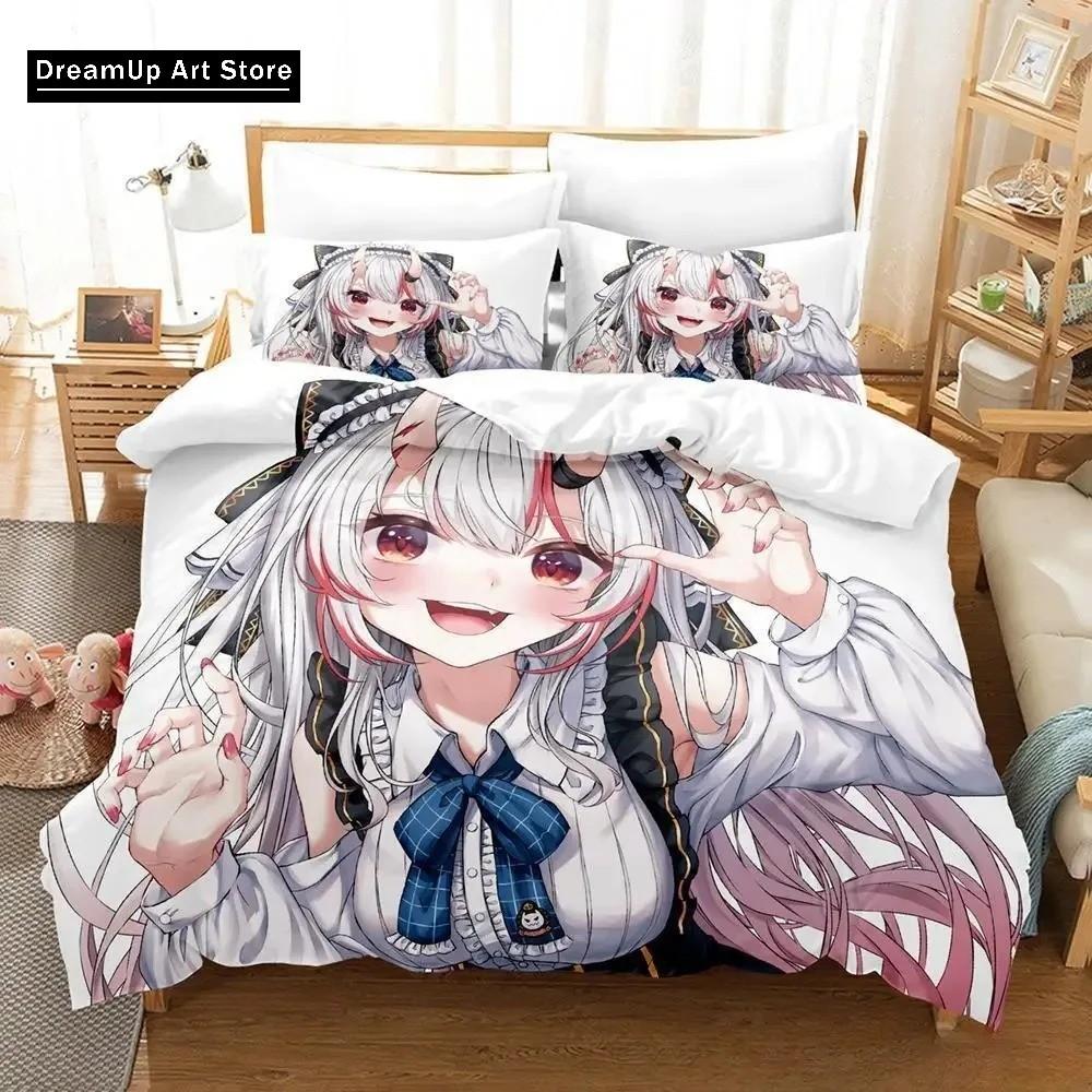 3D Print Fashion Kawaii Nakiri Ayame Bedding Set Boys Girls Twin Queen Full Size Duvet Cover Pillowcase Bed Adult Bedroom
