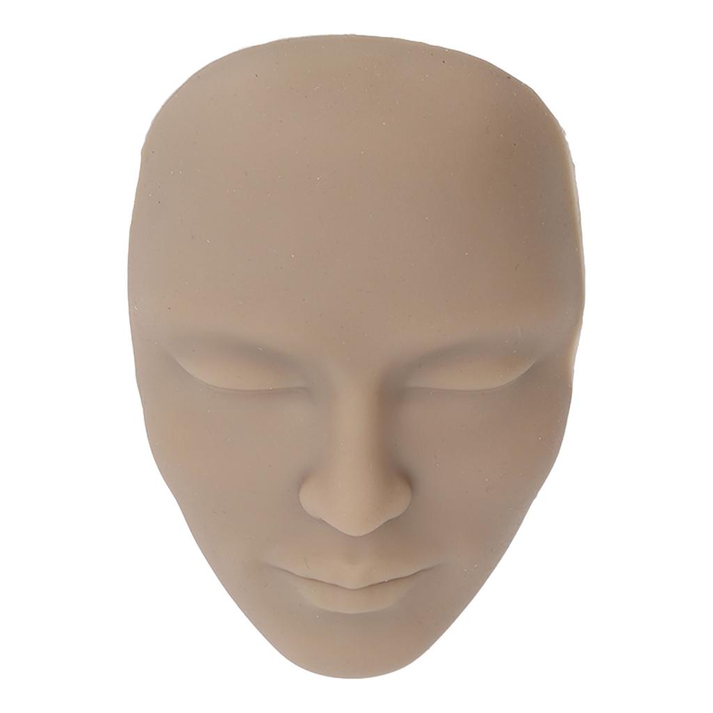 3D Makeup Practice Face Board Realistic Reusable Silicone Cosmetic Mannequin Face with 7PCS Brush