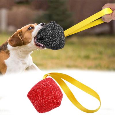 Hundespielzeug, dicker Hanf-Hundeball, Spielzeug für große Hunde, Beißtraining, Schlepperkissen, Nylonseilgriff, Kauball für Hunde, Spielzeug, langlebig