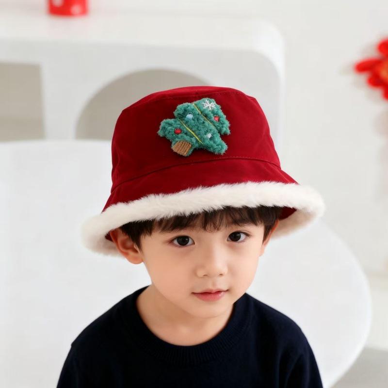 Children's Winter Fisherman Hat: Festive Plush Bucket for New Year and Christmas