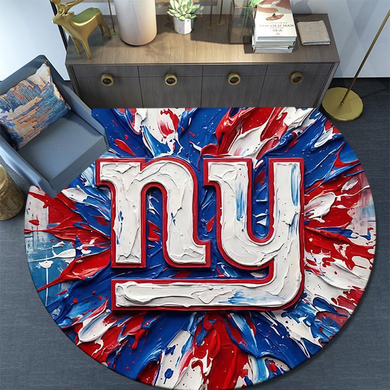 New York Giants2,Round Area Rug,Carpet Rug for Living Room Bedroom Sofa Playroom Decor,Non-slip Floor Mat