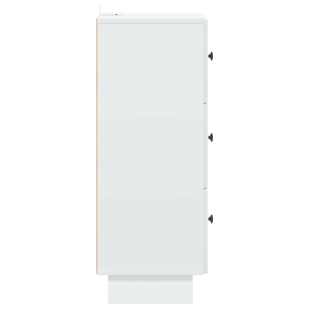White Drawer Cabinet 33 x 34.5 x 90 cm Particleboard