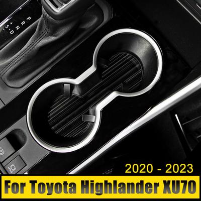 Automašīnu piederumi Toyota Highlander XU70 Kluger 2020-2022 2023 Hibrīda nerūsējošā tērauda priekšējā ūdens krūzes rāmja paklājiņu uzlīmes