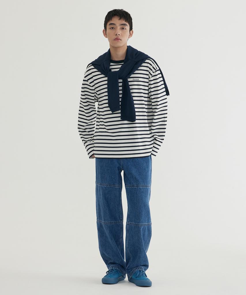 COVERNAT Striped Long Sleeve Dark Navy