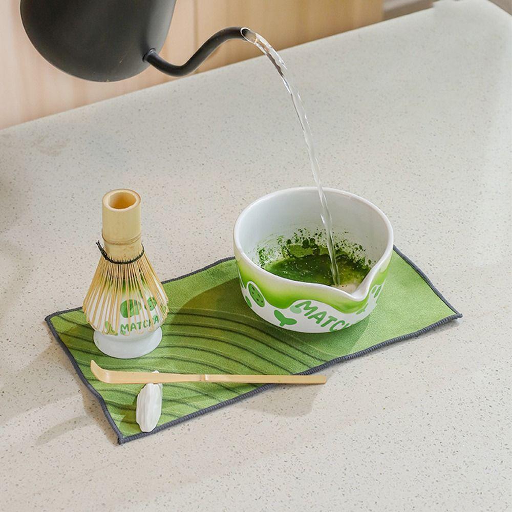 4PCS Stirring Bamboo Ceramic Japanese Matcha Tea Set Reusable Food Grade Matcha Whisk Safe Japanese Chasen