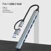 USB 3.0 Hub  7 In 1 Multi-port Type C Hub 7 Port Usb 3.0 Usb2.0 Adpater for Macbook Laptop Tablet & PC