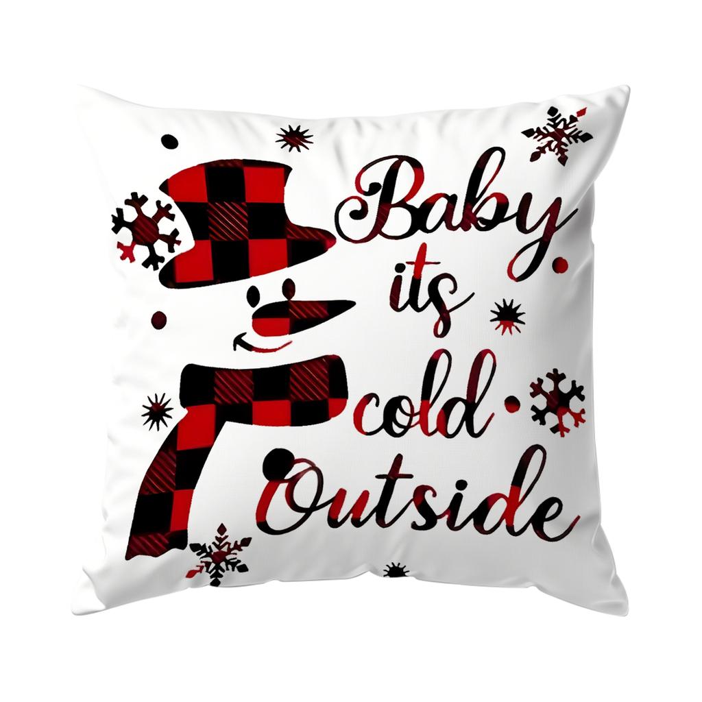 Country Style Christmas Pillowcase Printed Polyester 45x45cm Throw Pillowcover Decorative Sofa Cushion Pillowslip Home Decor