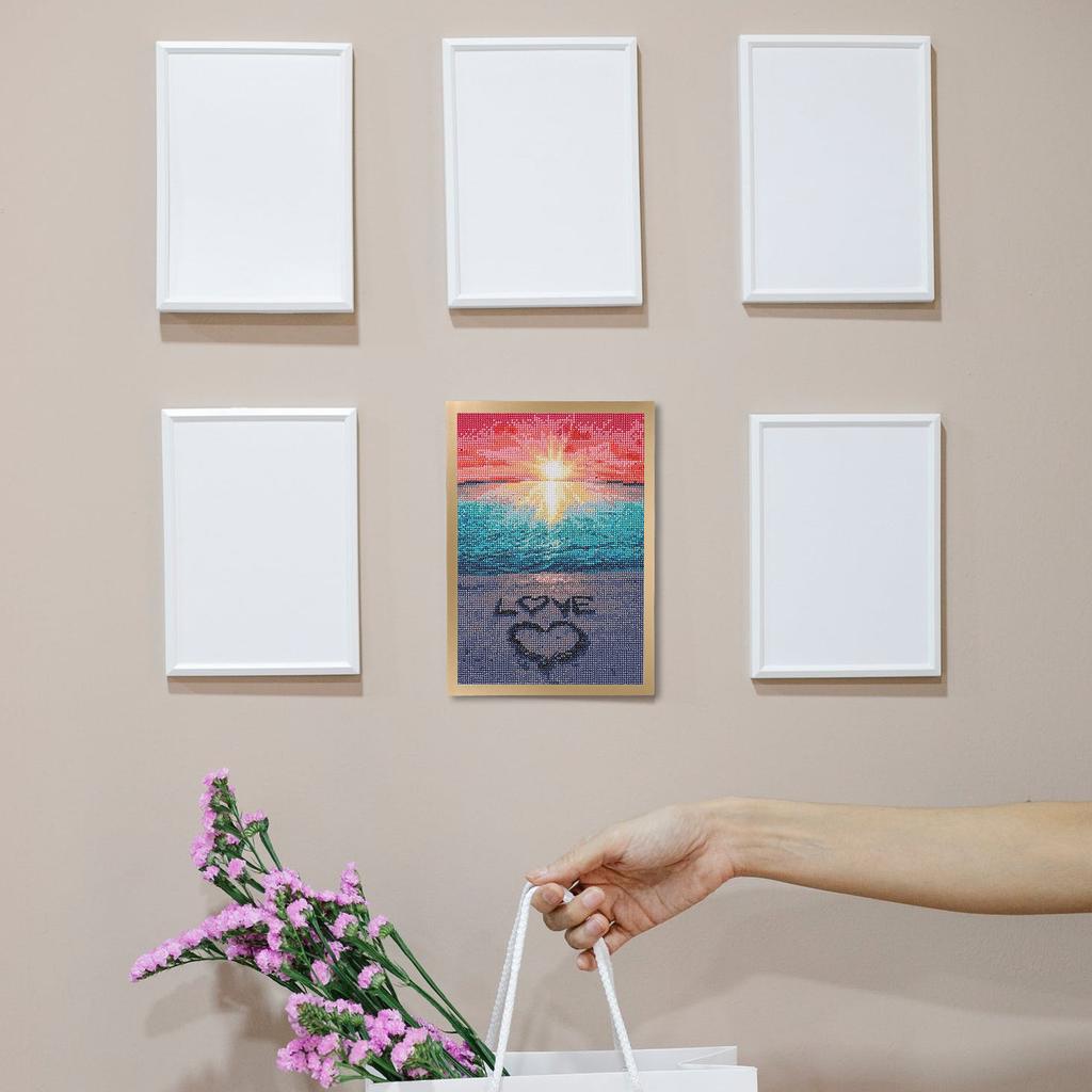 2Sets Magnetic Photo Frames Premium Plastic Home Display Frames for Paintings Photos Certificates Adhesive Self-Adhesive