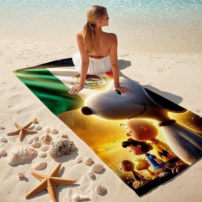 1pc Snoopy Friends Mexico Cartoon Quick Dry Microfiber Bath Towel for Swimming Surfing Camping Unisex Holiday. SJT720168
