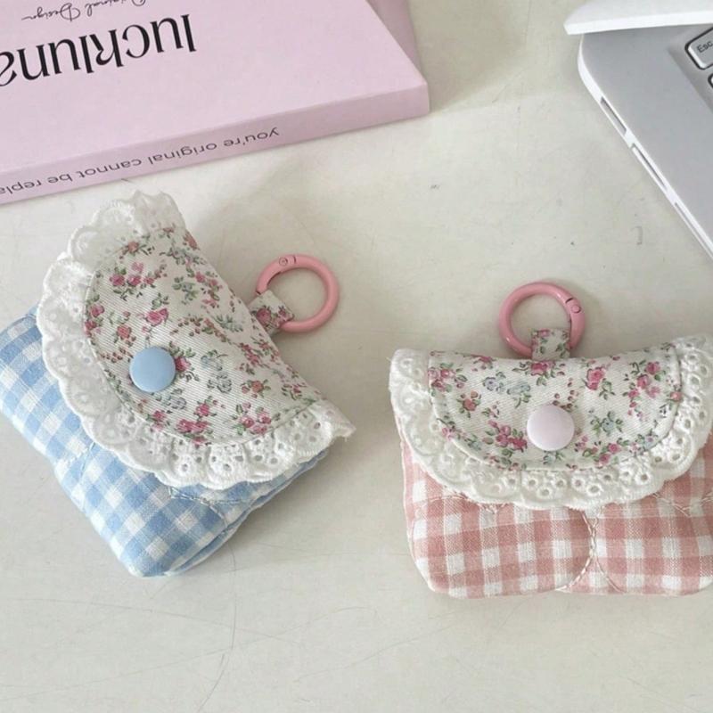 1Pc Cute & Fresh Lace Earphone Case, Soft Case For Wireless Bluetooth Earbuds, Pattern Floral Christmas Gifts, Wedding Gifts