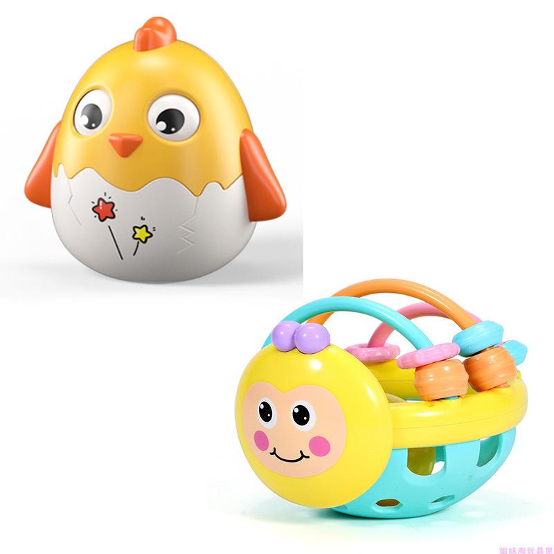Rattle Toy Baby 0-3-6 - 8-12 Months Baby Newborn 1 Year Old Soft Glue Hand Ball Can Bite