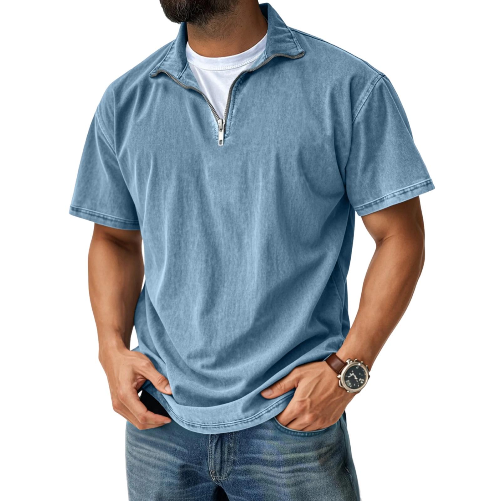 

Men s fashionable casual short,sleeved top XL синій