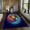 Music-Themed Carpet with Colorful Notes and Vinyl Record Design Suitable for use as an anti-slip for living room bedroom sofas