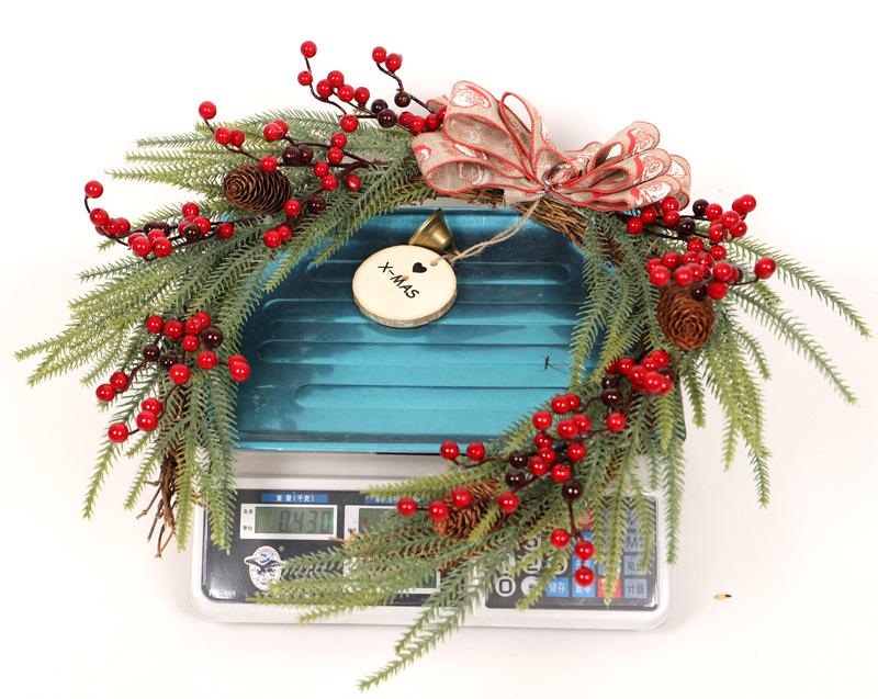 Horseshoe Christmas Wreath with Berries & Bells