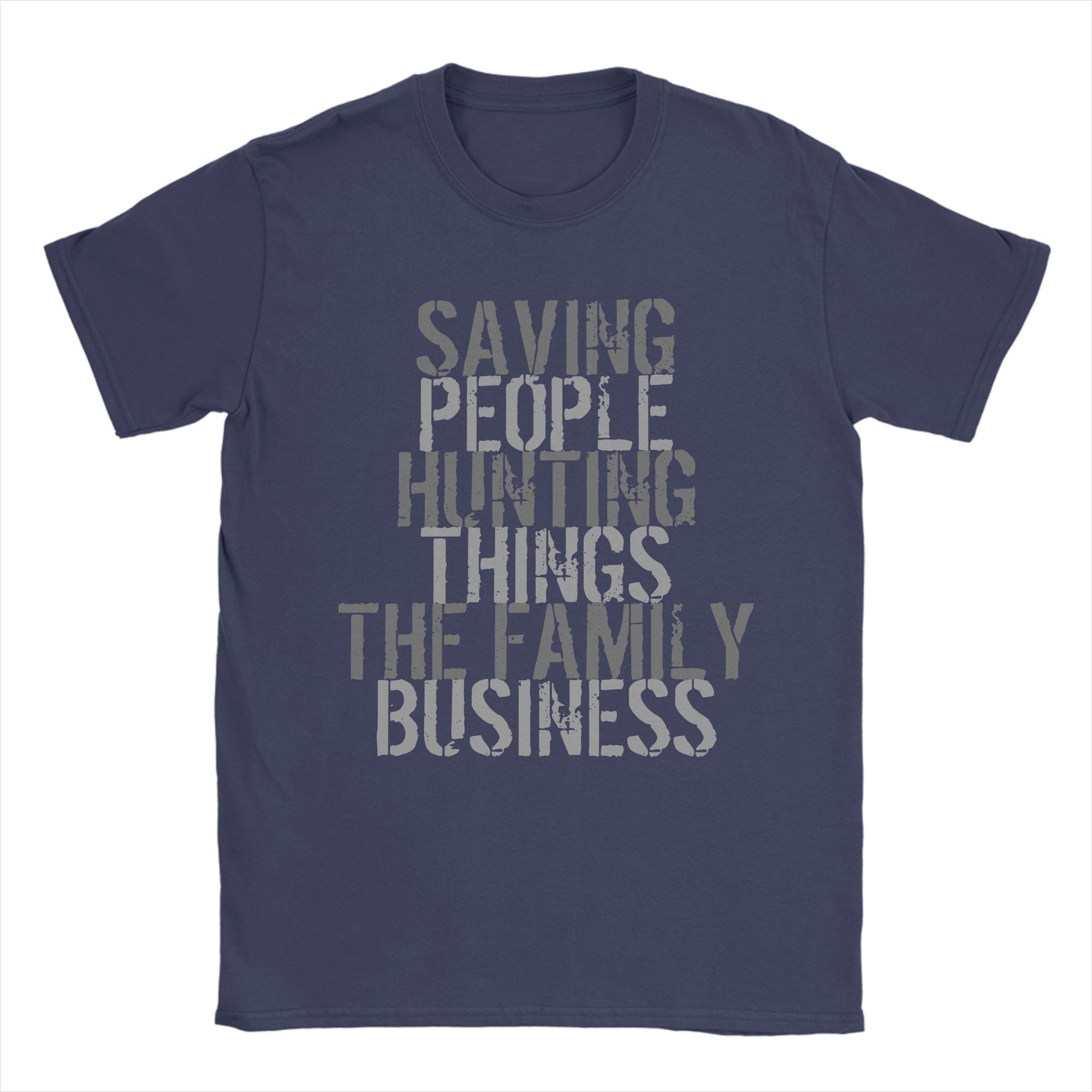 

Supernatural Quote Family Business T Shirts for Men Cotton Vintage TShirt Round Neck Tee Shirt Short Sleeve Clothing Gift Idea 3XL