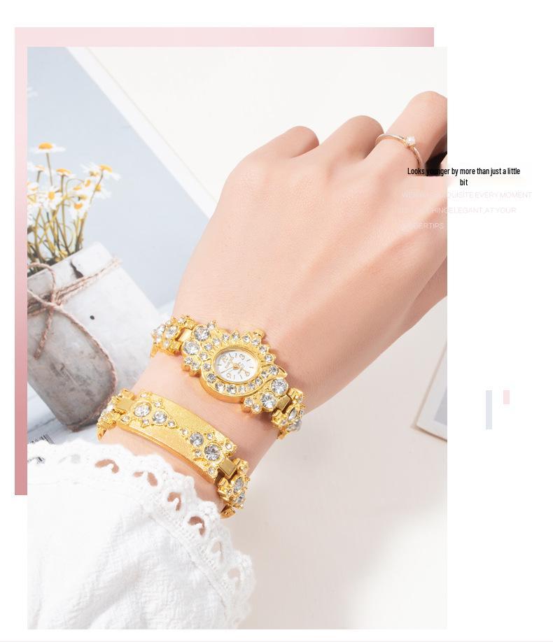 Diamond-Studded Women's Fashion Quartz Bracelet Watch
