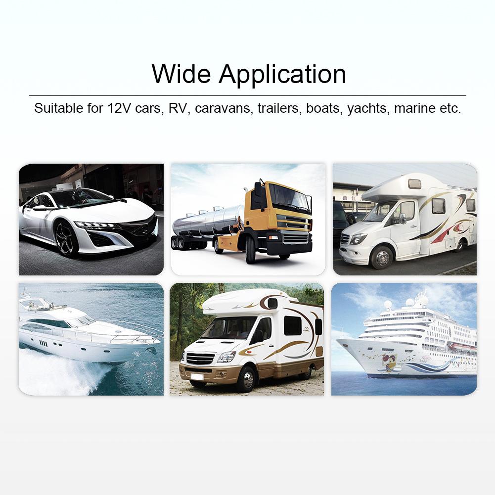 12V-24V 6 Gang Blue LED Rocker Switch Panel with Alarm Voltmeter for Car RV Boat Yacht Marine