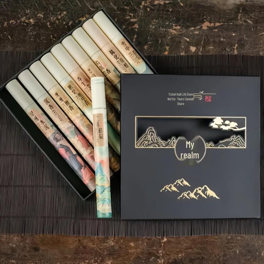 10-Flavor Natural Sandalwood & Goose Pear Incense Gift Set with Taihang Cliff Cypress.