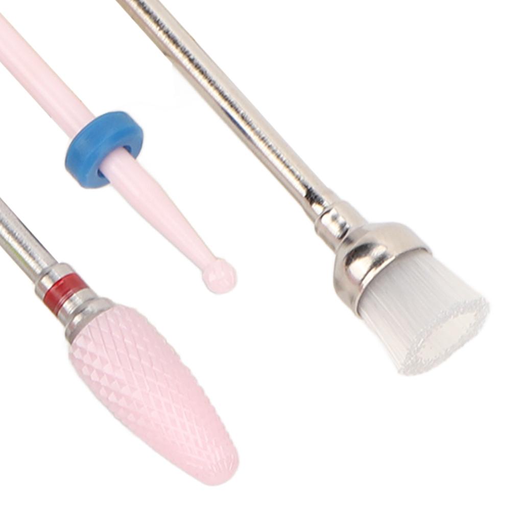 10pcs Nail Drill Bit Portable Ceramic Cuticle Remover Bits with 20 Hole Storage Box for Nail Artist Novice