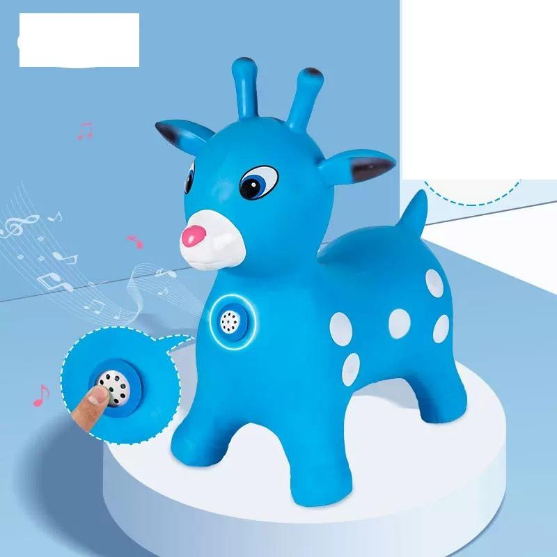 Haha Ball Jump Horse Children'S Jump Deer Baby Inflatable Horse Outdoor Toys Enlarged Thickened Mount Net Red Green Horse